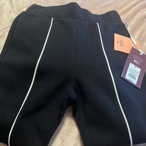 NEW with tags!! Black with white piping wide legged pants